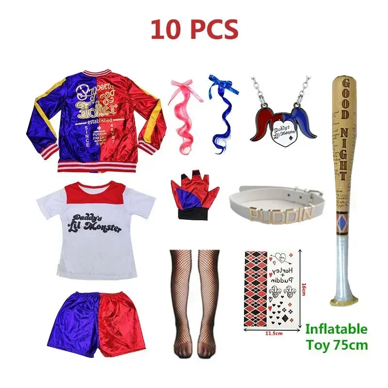 Girls Monster-Inspired Stitched Jacket & Pants Costume Set