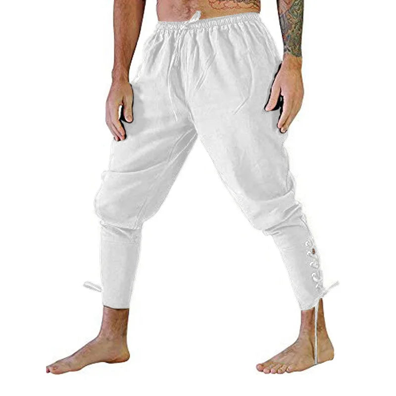 Medieval Pirate Renaissance Pants Lace-Up Costume Trousers