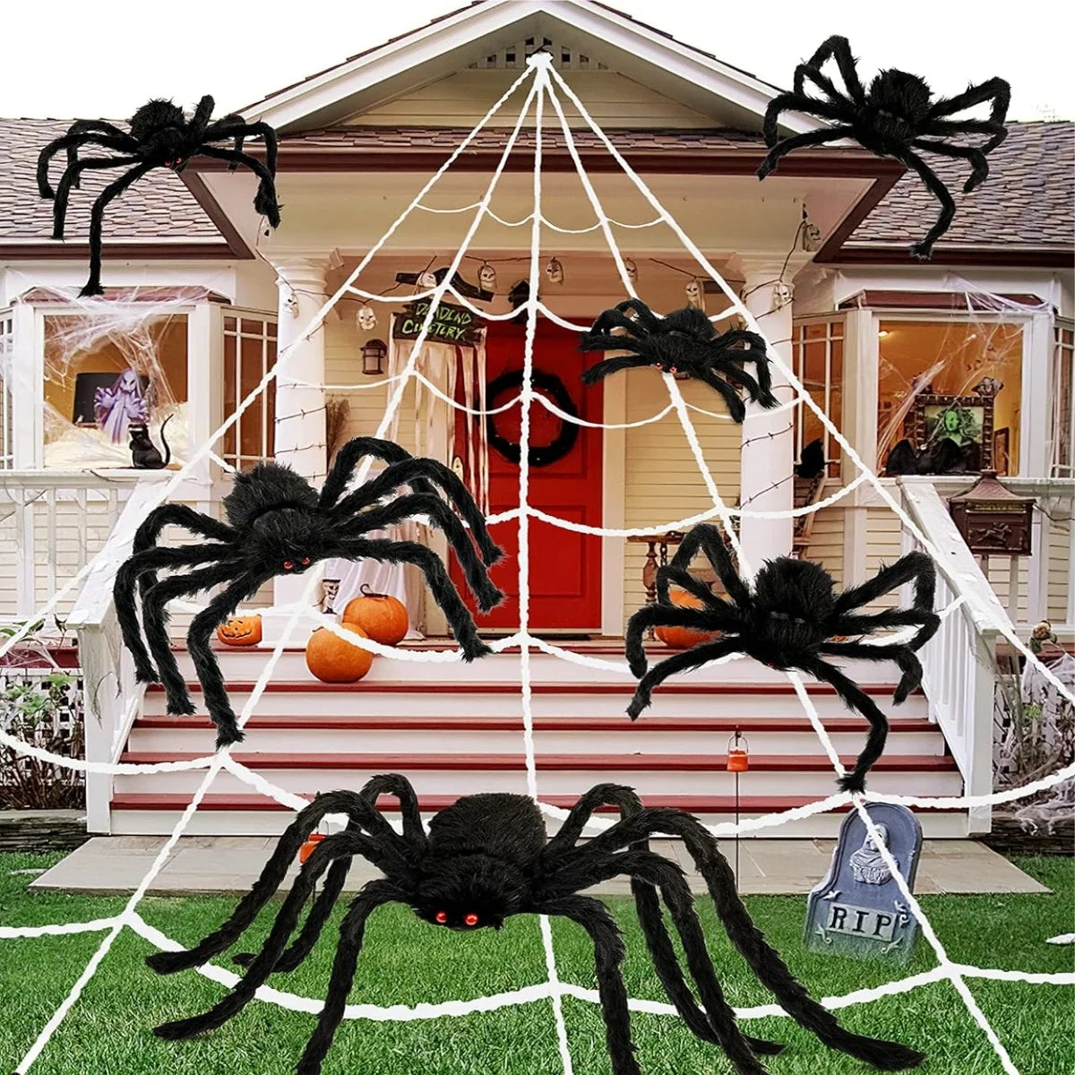 Giant Plush Spider Halloween Decoration Party Prop