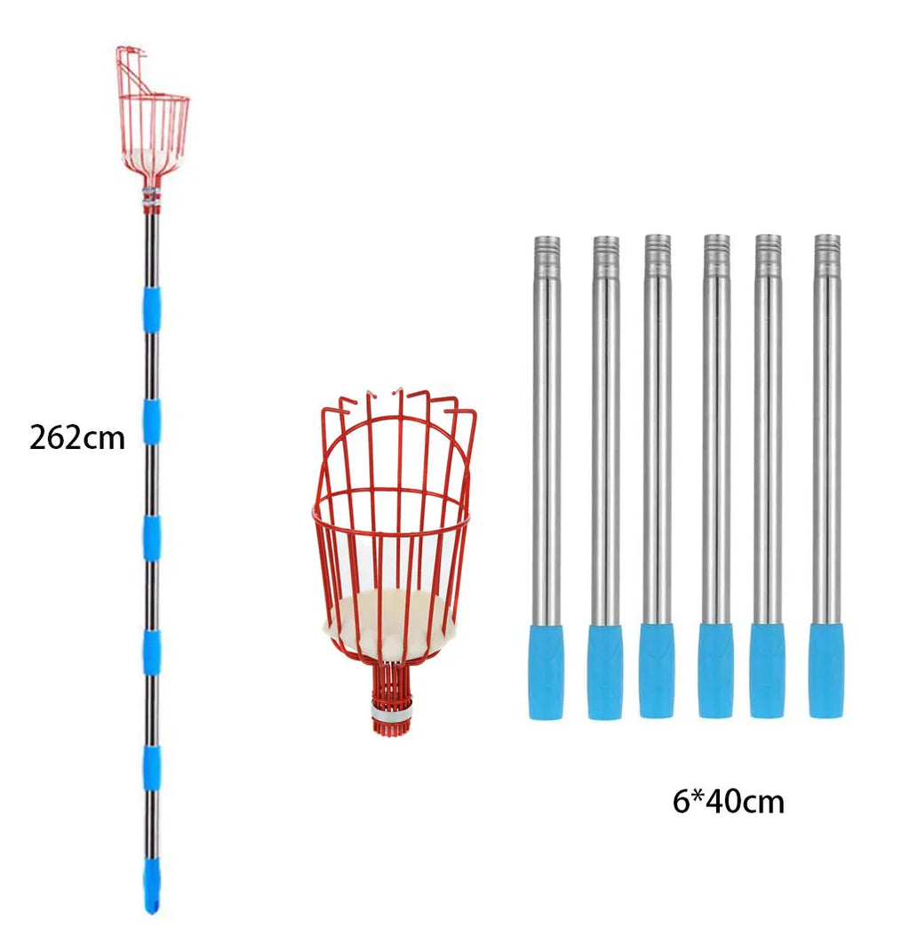 260cm Fruit Picker, Adjustable Depth Basket, Convenient Garden Tool, Picker Basket for Picking Apples
