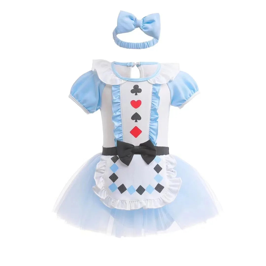 Baby Romper TUTU Dress With Headband Infant Baby Princess Girl Clothes Size 3-18M Cute Design Baby Dress Party Costumes