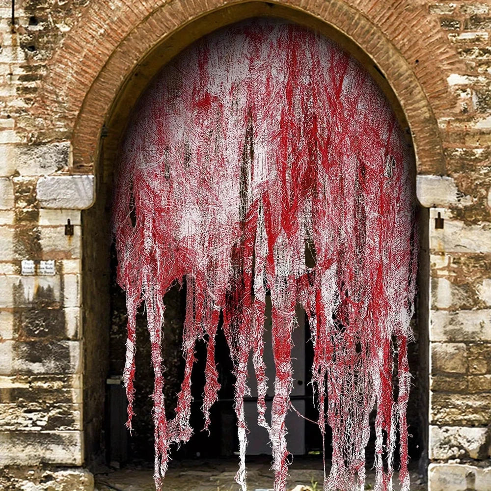 Halloween Bloody Gauze Door Curtain Horror Party Decoration