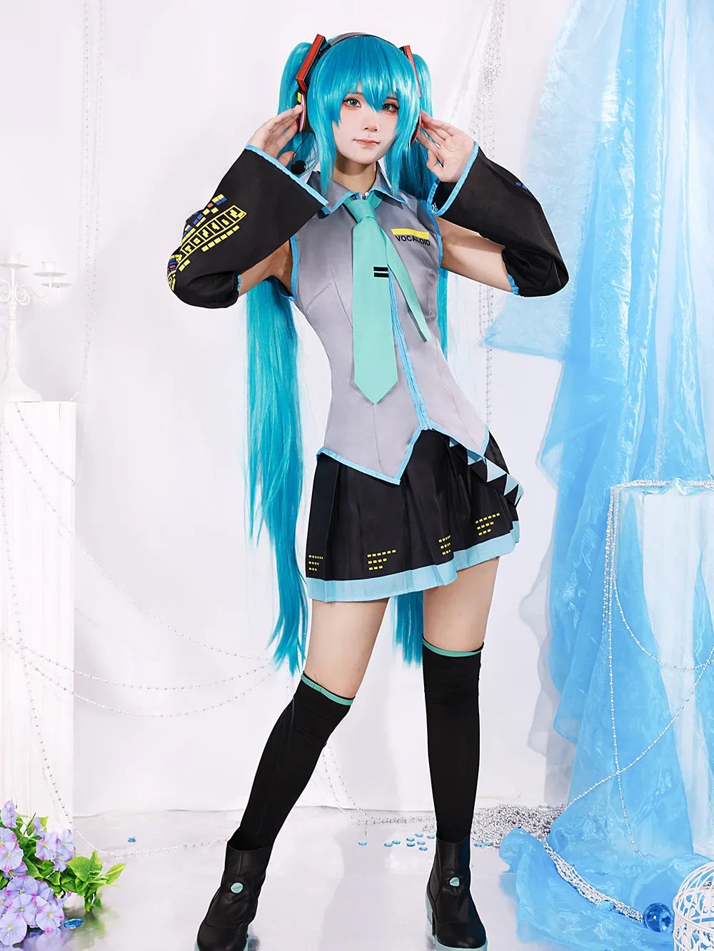 Anime-Inspired Performance Cosplay Outfit with Skirt & Wig