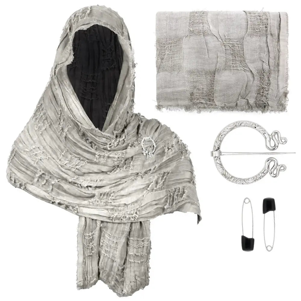 Medieval Hooded Cloak Shawl for Renaissance & Halloween Cosplay