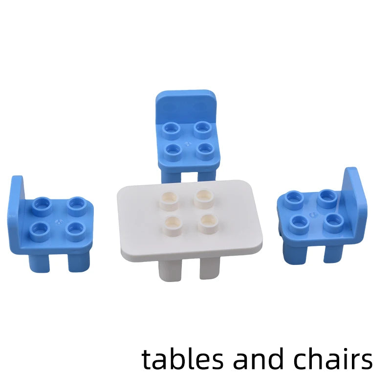 Big building blocks house accessory parts roof window wall construction assemble  bricks educational toys for children gift
