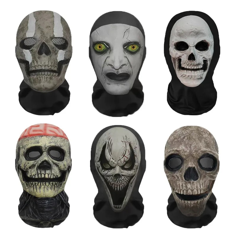 3D Ghost Skull Full Face Mask for Halloween & Cosplay