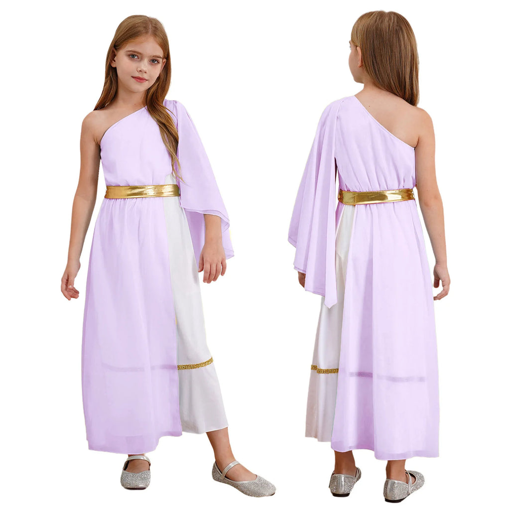 Girls Ancient Greek Goddess Toga Costume for Halloween