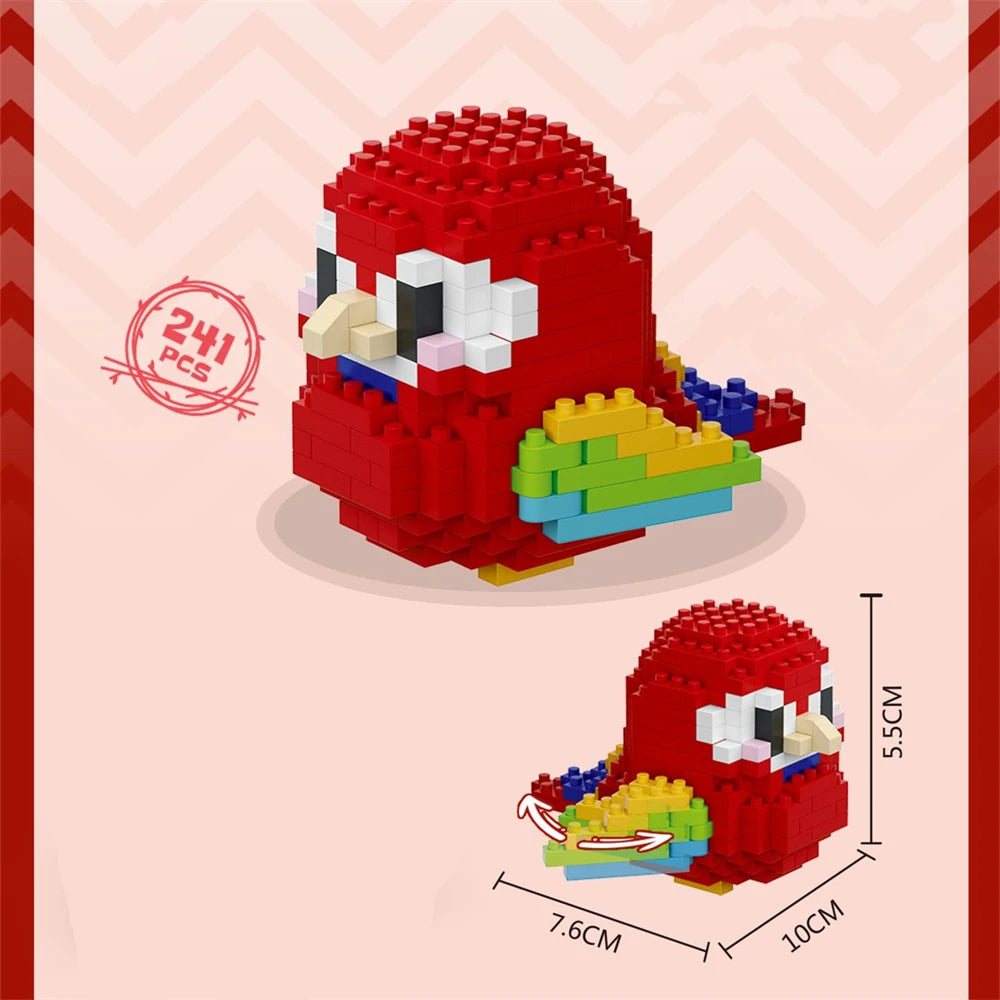 Cute Bird Puzzle Small Building Block Set, Creative Educational Building Toys Suitable for Boys and Girls, Toys Suitable for Dec