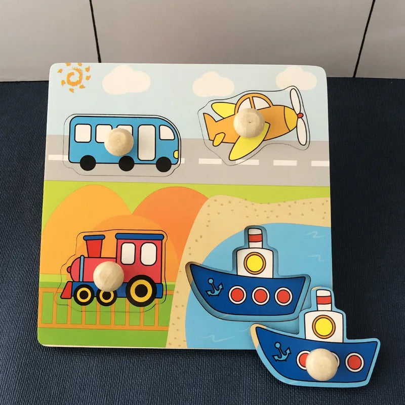 1 Set Shape Matching Farm Animals Puzzle Children's Enlightenment Early Education Cognitive Benefits Intelligence Toys