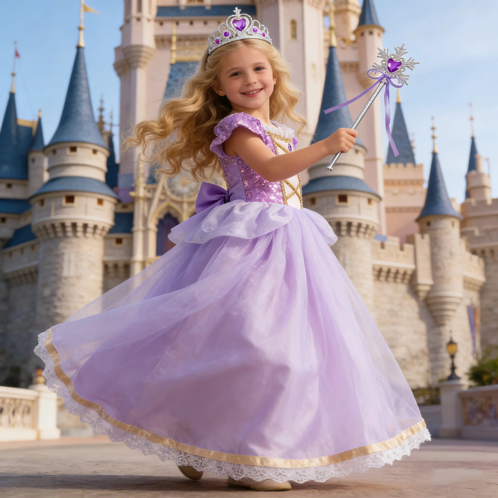 Baby Girls Purple Princess Dress Costume for Halloween & Parties