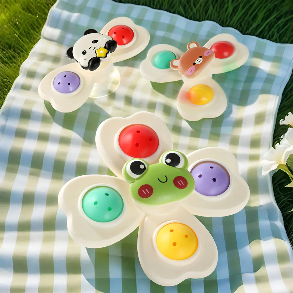 Suction Wheel Fun Rotating Toy Multi-Scene Playable Compact Portable Suction Adsorption Smooth Surface 3pcs