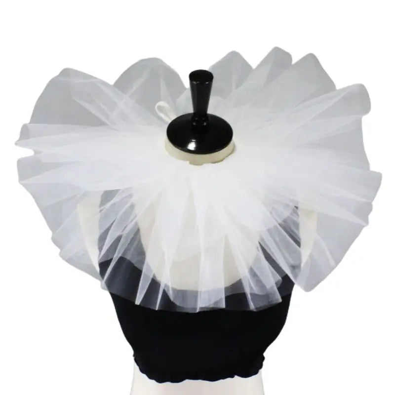 Women Girls Victorian Renaissance Elizabethan Ruffled Neck Collar Satin Clown Cosplay Ruff Choker Halloween Party Stage Costume