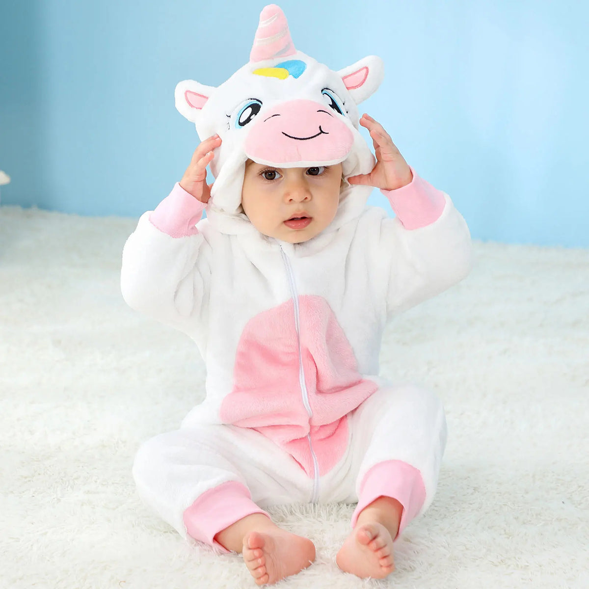 Baby Dinosaur Hooded Romper Costume for Halloween & Winter