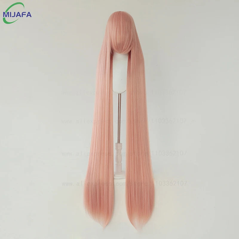 150cm Long Straight Cosplay Wig with Bangs Heat Resistant