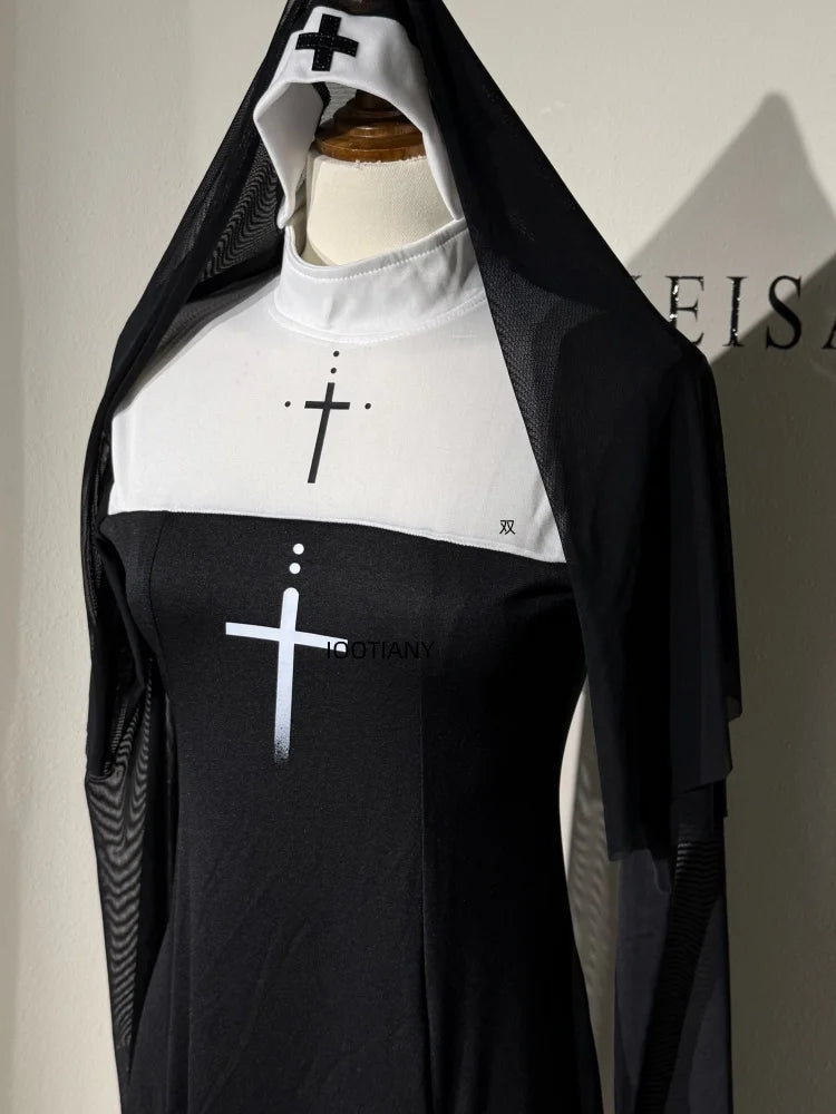 Women’s Anime-Inspired Nun Costume for Halloween & Cosplay