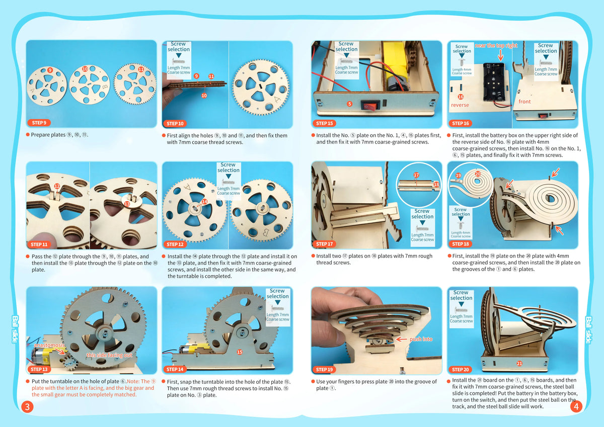 DIY Assemble Mechanical Marble Run Gear Model Technology Kit Children Science Toys Teaching Material for Kids Learning