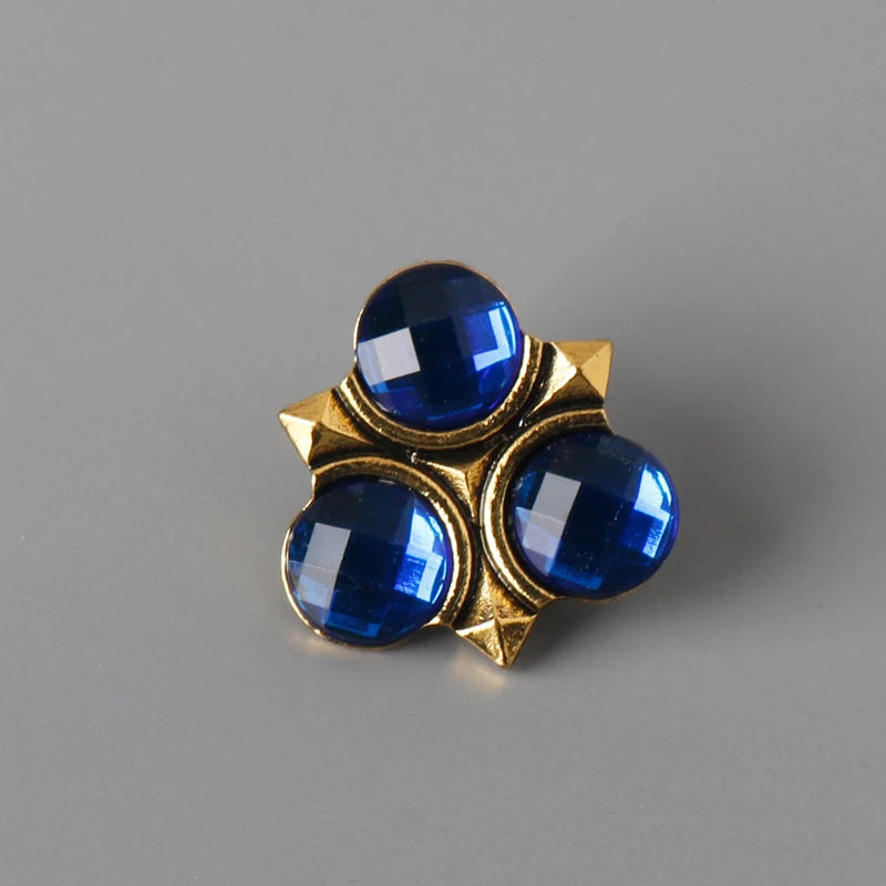 Fantasy Shield Sword and Stone Brooch Pin Set for Costumes
