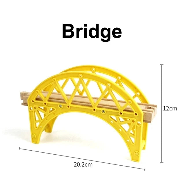 All Kinds of Wooden Train Tracks Accessories Beech Wood Railway Tracks Wooden Bridge Tunnel Fit for Wood Tracks Toys