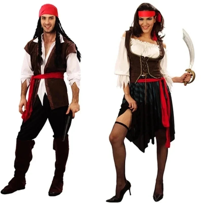 Adult Pirate Captain Costume Set for Halloween & Carnival
