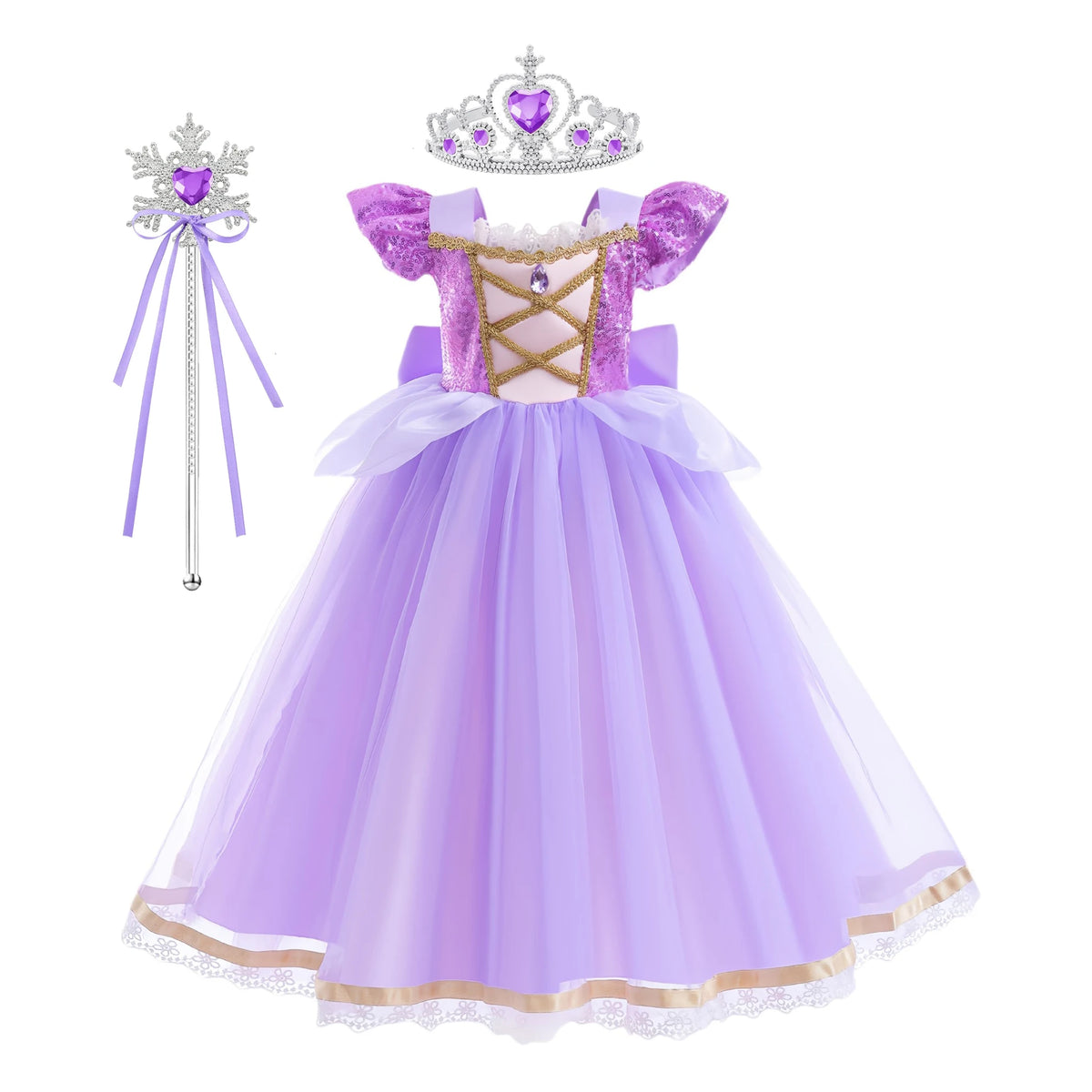 Baby Girls Purple Princess Dress Costume for Halloween & Parties