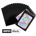 500Pcs Holographic Ziplock Bags Plastic Laser Iridescent Zip Bags for Manicure Eyelash Display Earrings Ring Jewelry Storage Bag