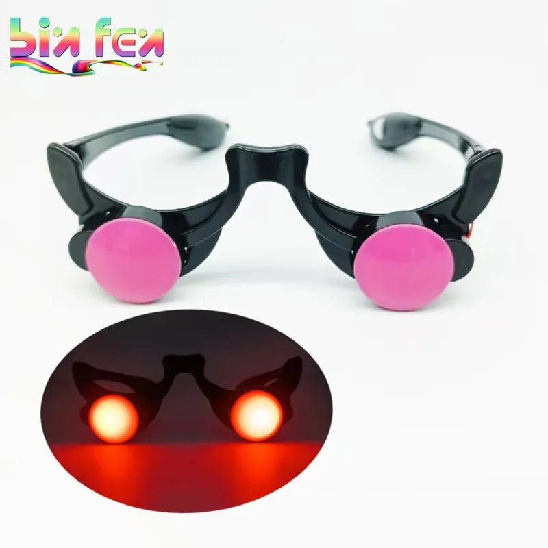 Halloween Red Eye Glasses Glow in the Dark Costume Prop