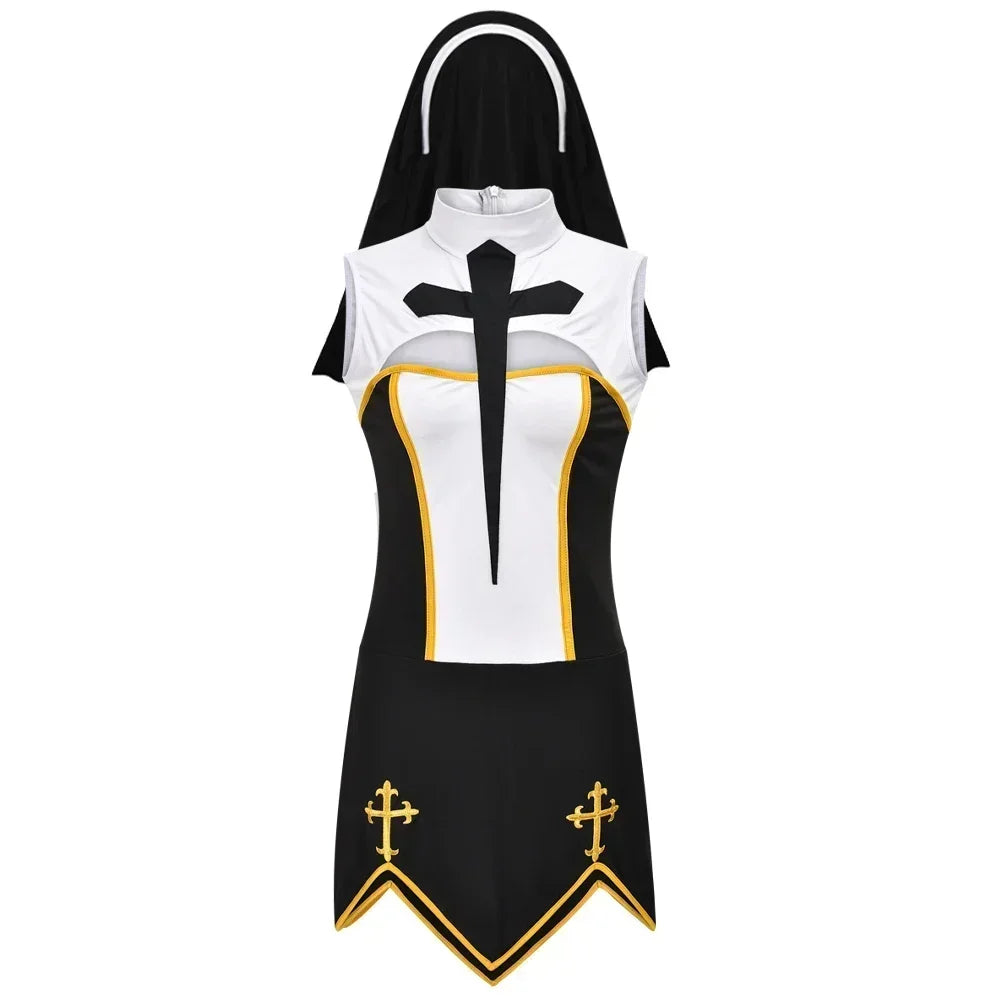 Women’s Gothic Nun Costume for Halloween & Carnival