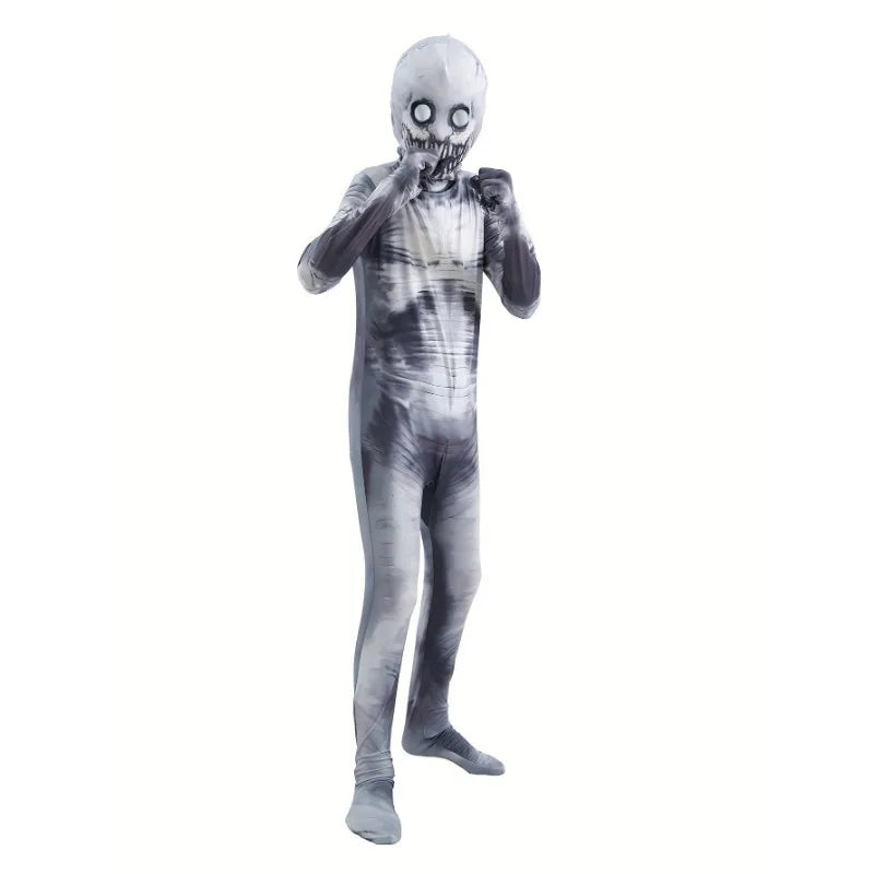 Kids Grim Reaper Skeleton Costume with Printed Jumpsuit & Mask