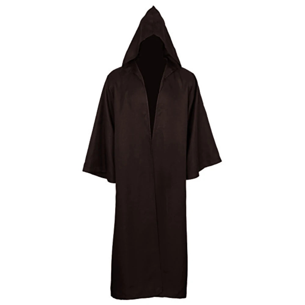 Unisex Black Hooded Cloak Cape for Halloween & Cosplay