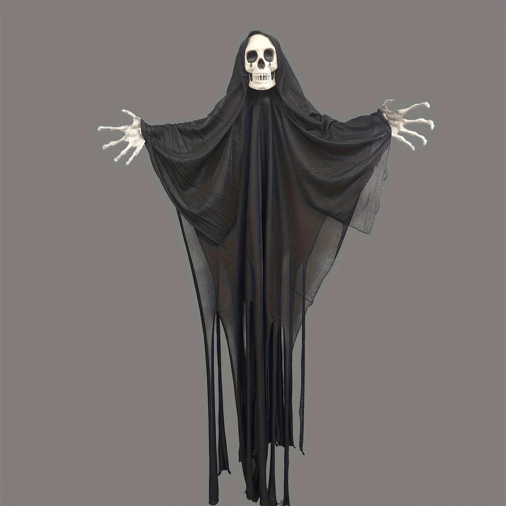 Classic Horror Ghost Doll Hanging Decorations for Halloween - Large Plastic and Fabric Spooky Skeleton Phantom Outdoor Pendants
