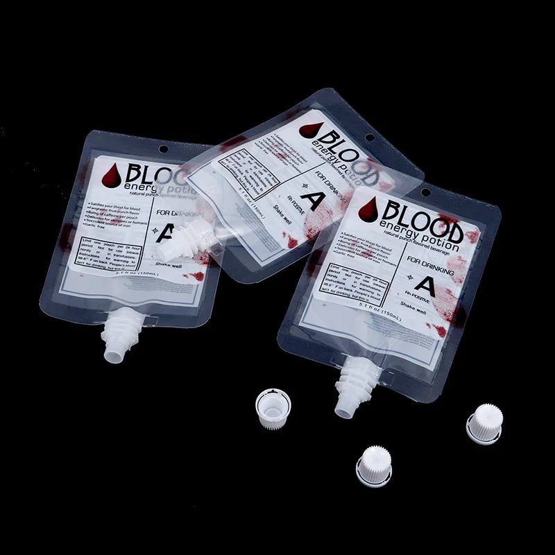 10 Pack Halloween Blood Pouch Drink Bags Costume Party Props
