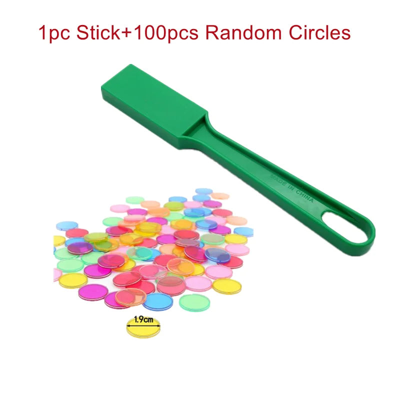 Montessori Bingo Magnetic Chips With Wand Set Game Counting Color Sorting Teaching Aids Science Educational Toy for Children Kid