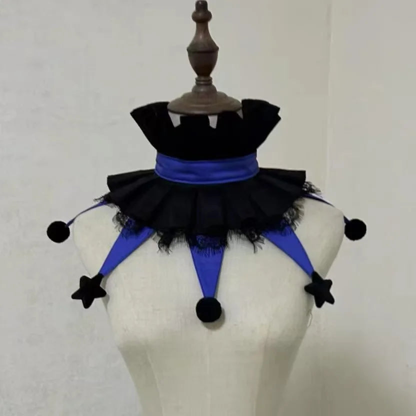 Cute wear fairy tale style clown collar cos stage clown ruff collars Halloween colorful clowns chocker