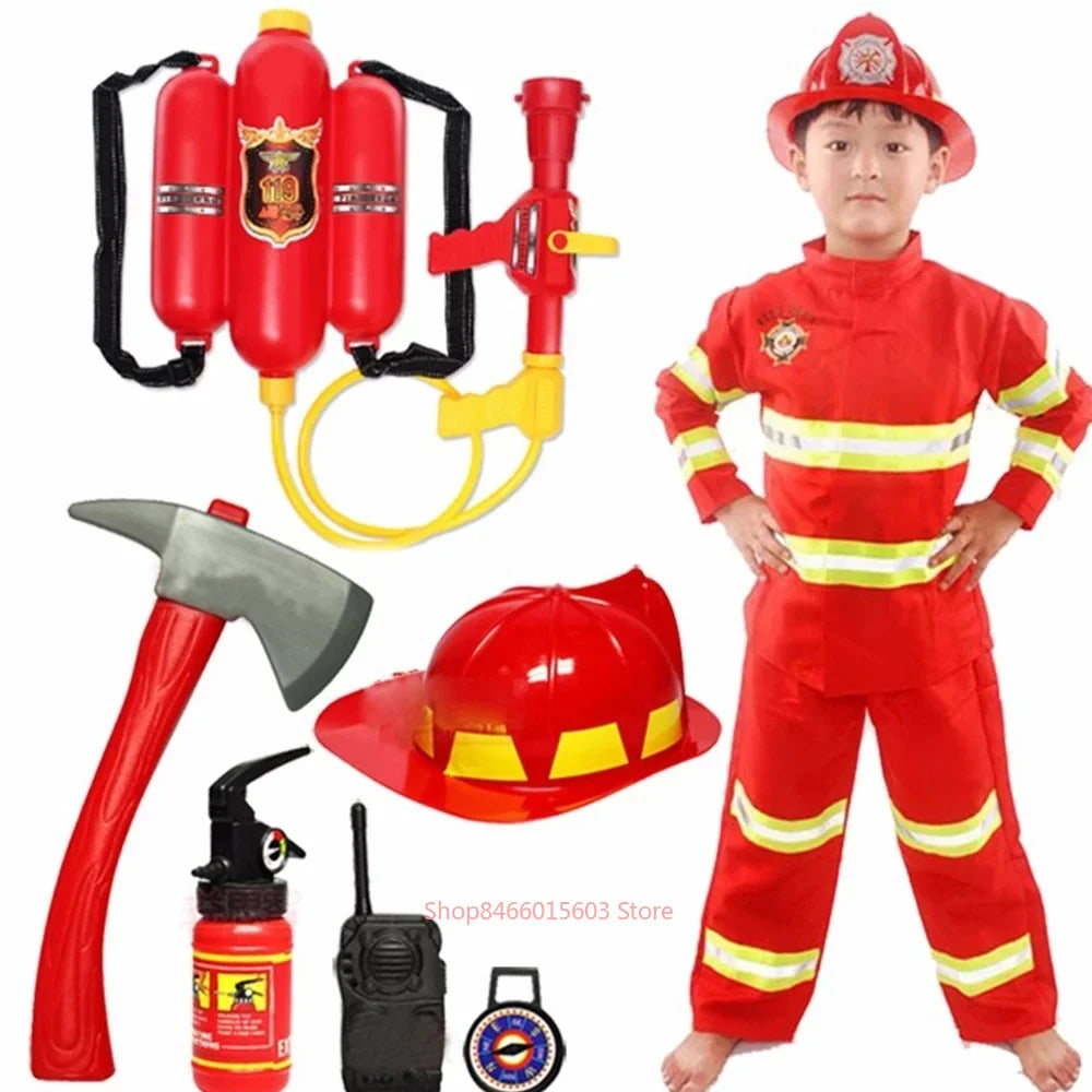 Kids Firefighter Uniform Costume for Halloween & Role Play