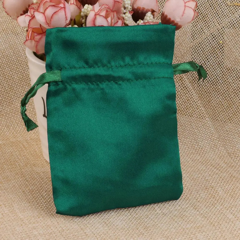 10/25/50pcs/lot Silk Jewelry Gift Bag Satin Drawstring Pouch For Wedding Party Candy Bag Luxury Jewelry Packing
