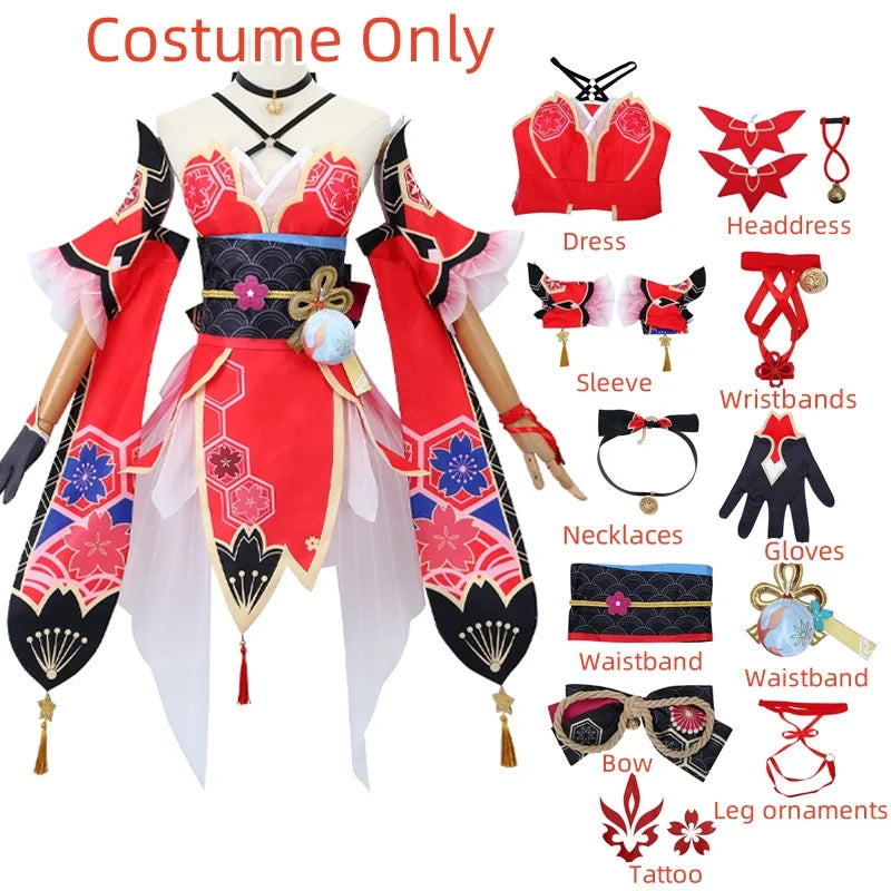 Anime-Inspired Women’s Cosplay Costume Set with Wig & Mask