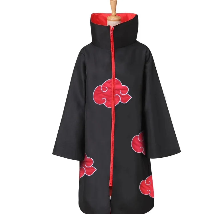 Black Cloud Ninja Cosplay Cloak with Headband for Adults