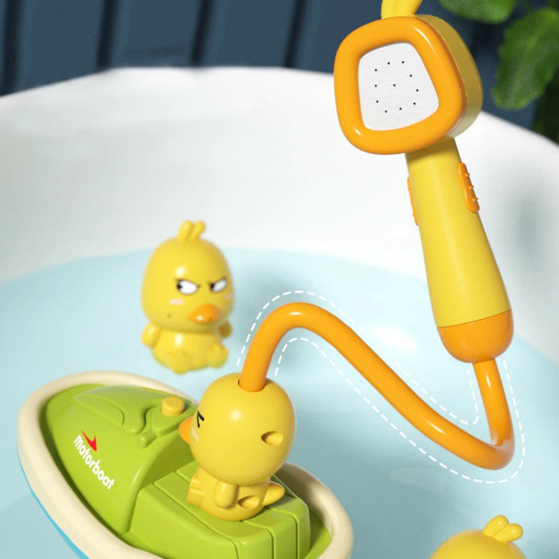 Baby Shower Bathroom Water Playing Little Yellow Duck Flower Shower Divine Device Water Spray Water Playing Toy