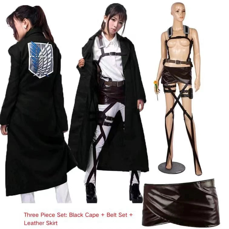 Recon Corps Inspired Cosplay Jacket Skirt Belt Set
