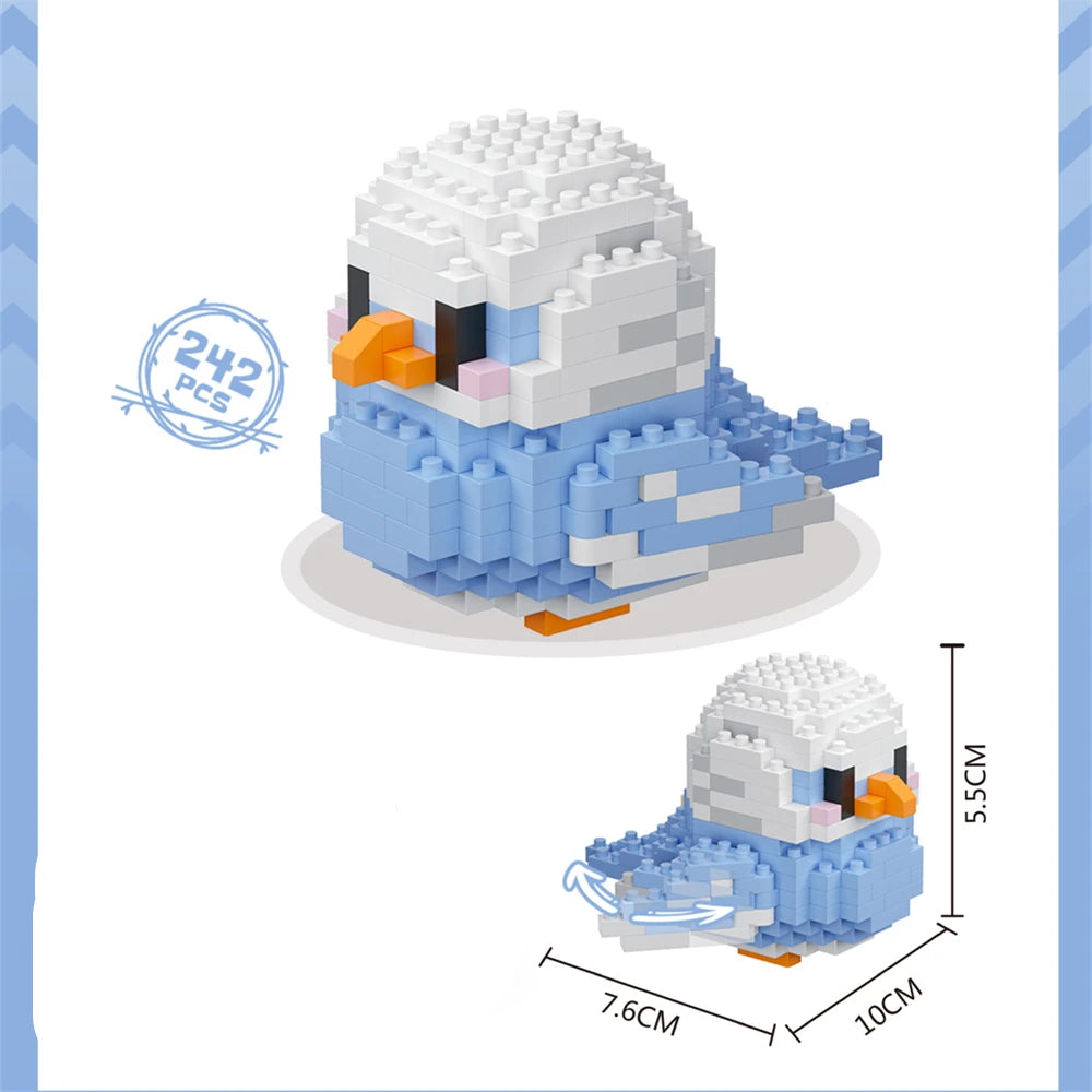 Cute Bird Puzzle Small Building Block Set, Creative Educational Building Toys Suitable for Boys and Girls, Toys Suitable for Dec
