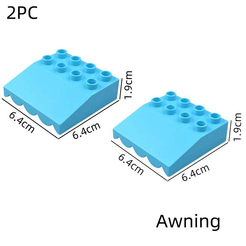 Big building blocks house accessory parts roof window wall construction assemble  bricks educational toys for children gift