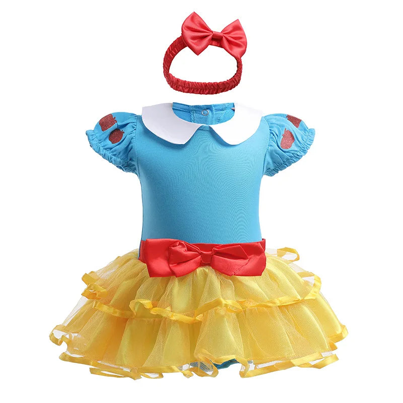Baby Romper TUTU Dress With Headband Infant Baby Princess Girl Clothes Size 3-18M Cute Design Baby Dress Party Costumes