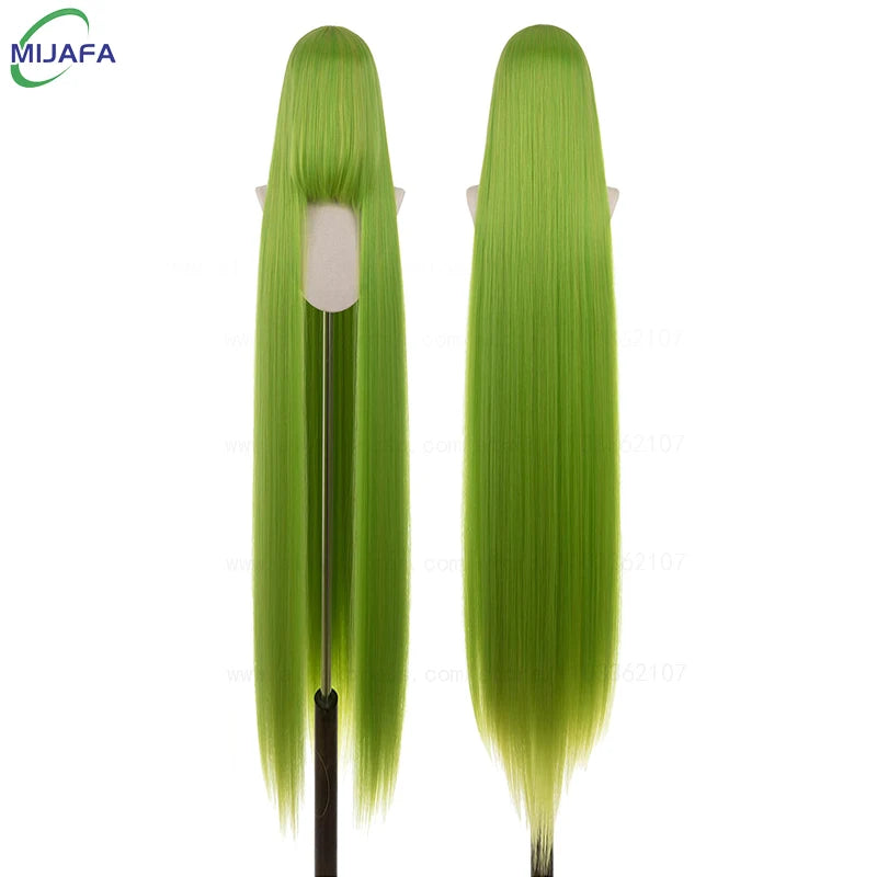 150cm Long Straight Cosplay Wig with Bangs Heat Resistant