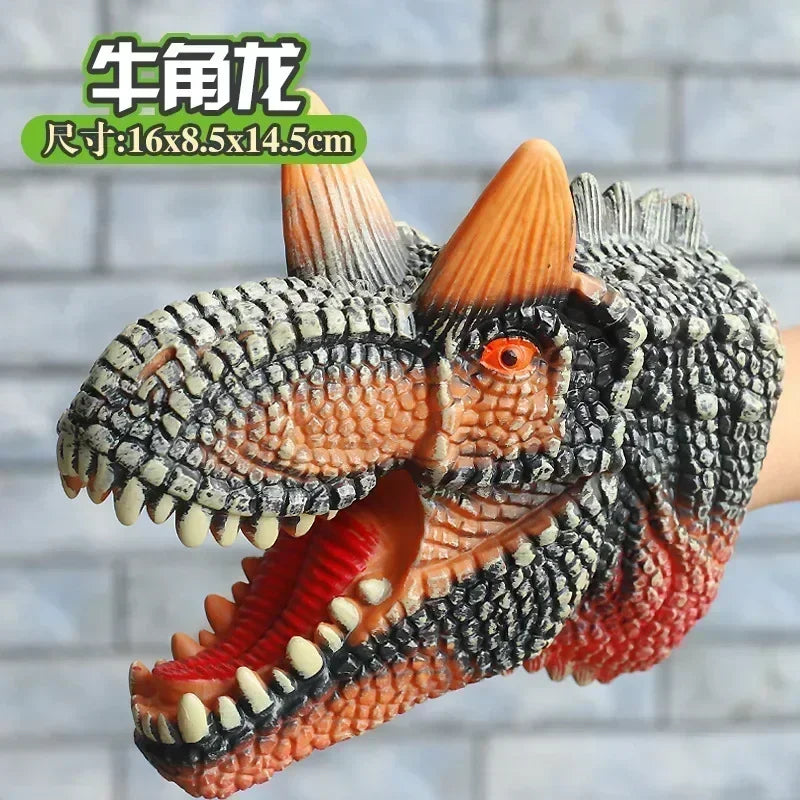 Hand Puppets Dinosaur head Model Toy T-Rex Dino Park Dolls Dinosaur Worlds Soft Toy for Gifts