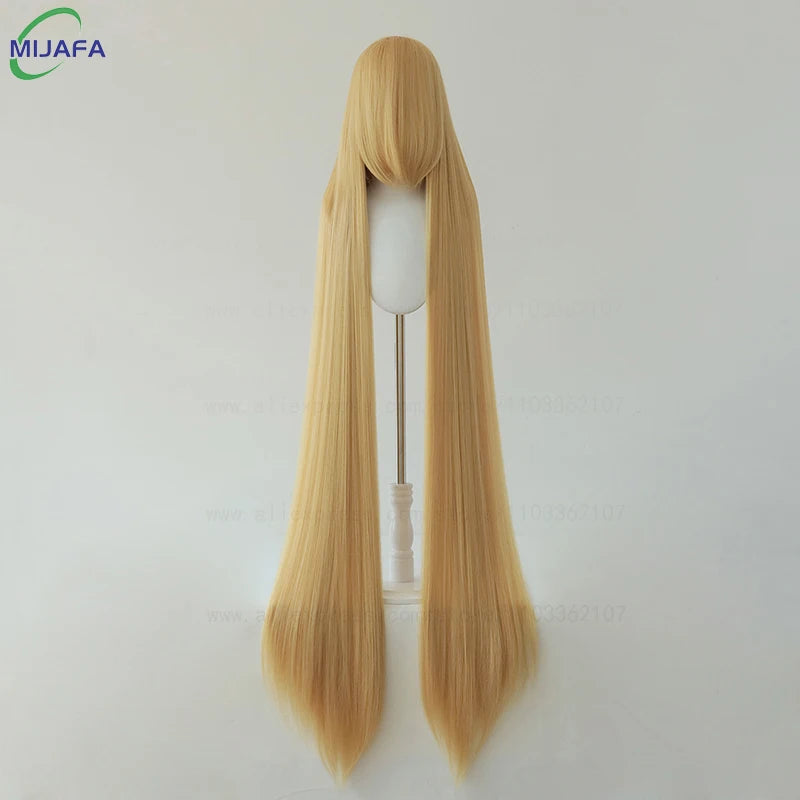 150cm Long Straight Cosplay Wig with Bangs Heat Resistant