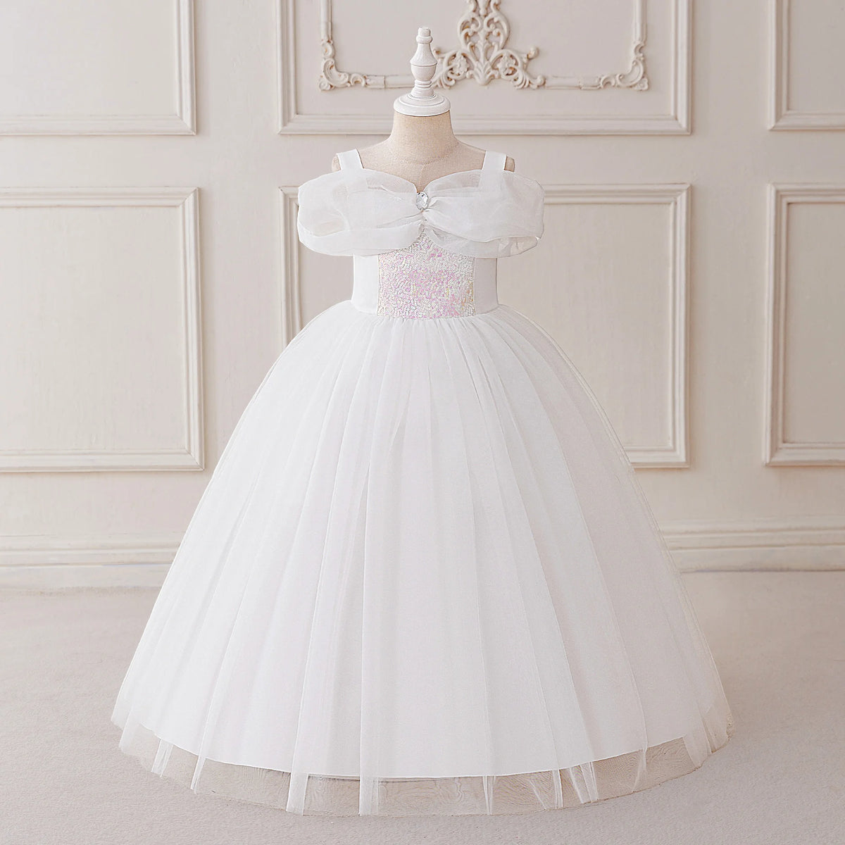 Girls Sequin Princess Dress for Halloween, Christmas and Parties