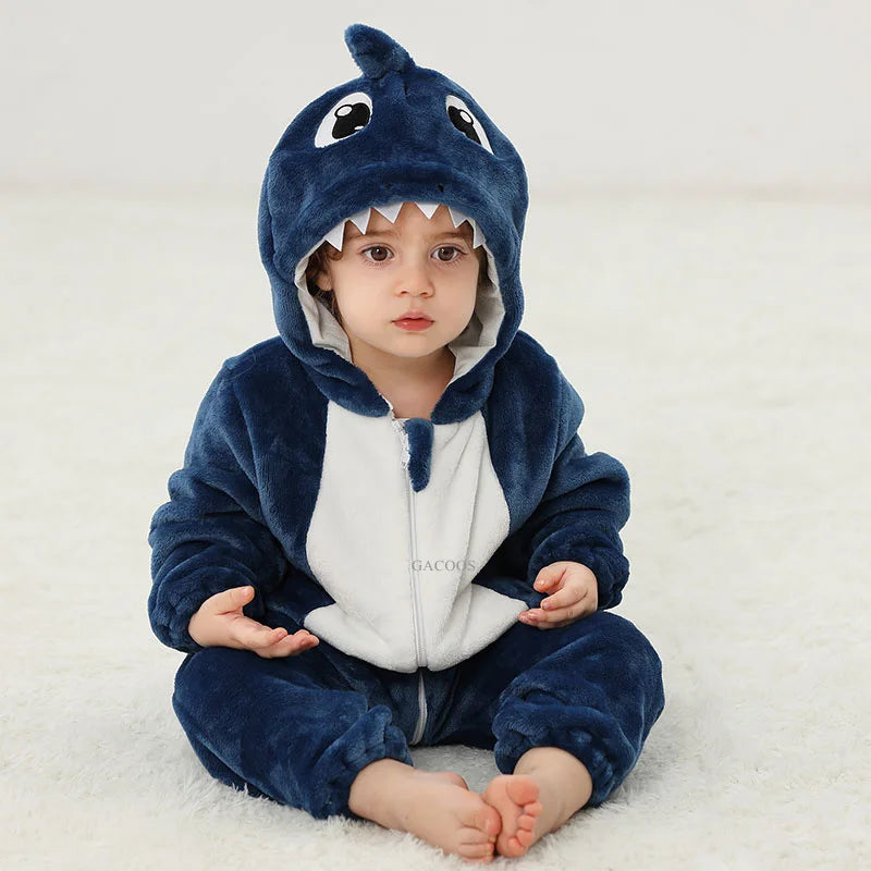 Baby Dinosaur Hooded Romper Costume for Halloween & Winter