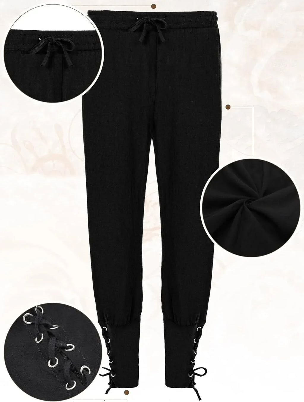 Men’s Renaissance Medieval Costume Set with Vest & Belt