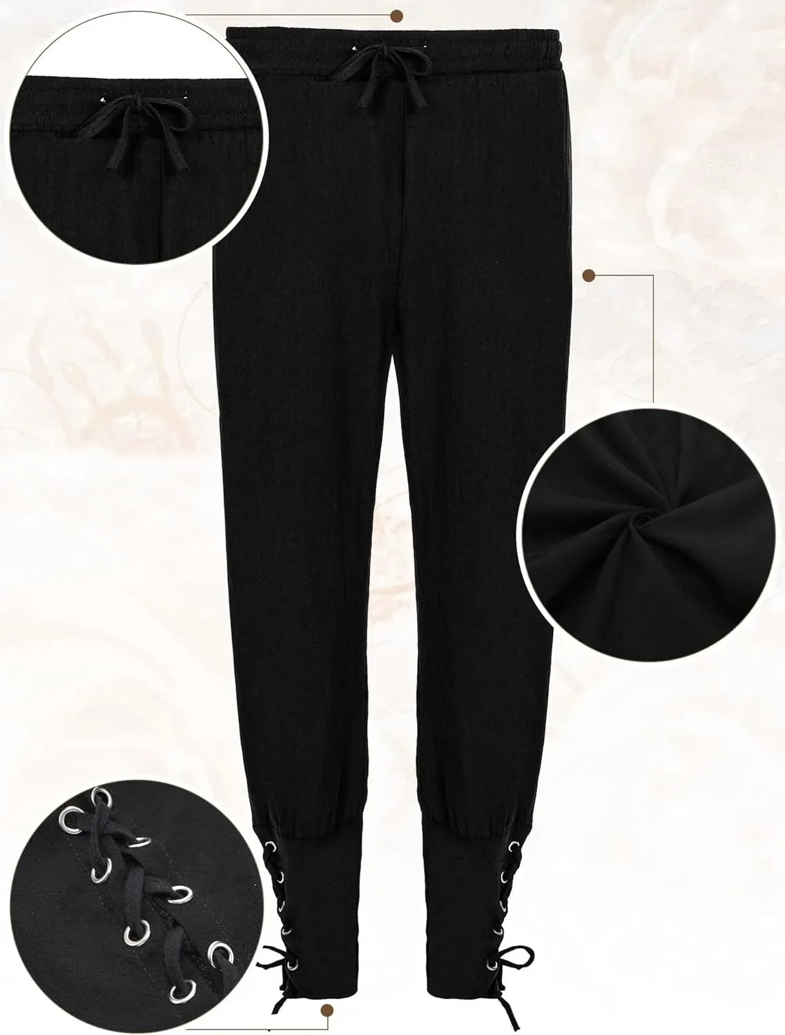 Men’s Renaissance Medieval Costume Set with Vest & Belt