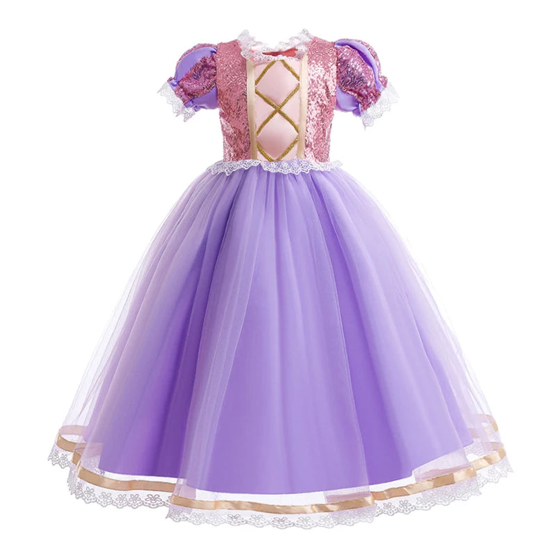 Girls Elegant Mesh Princess Ball Gown Costume Dress